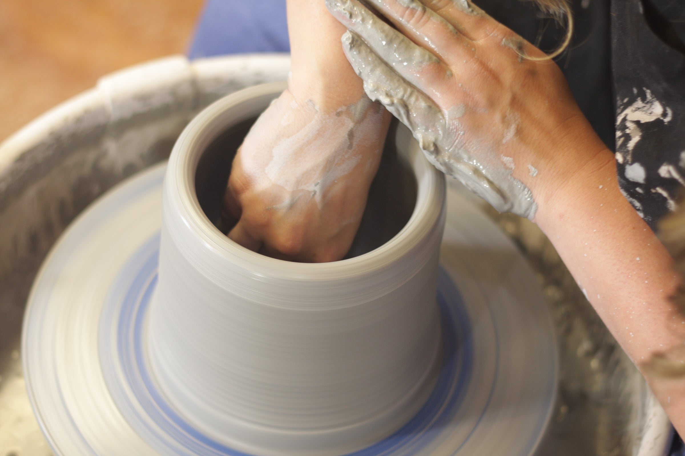 Learn to throw on the pottery wheel, take a private class or come